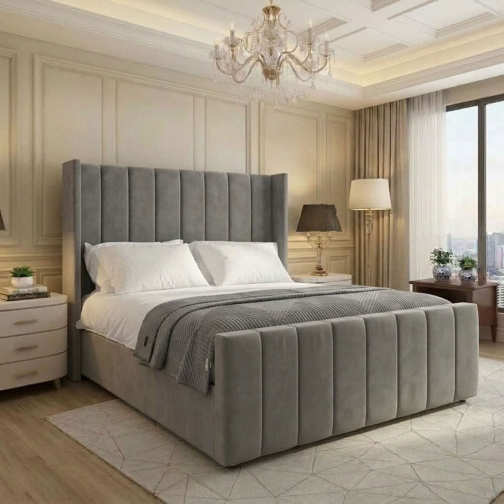 Cavendish Grey Upholstered Ottoman Storage Bed