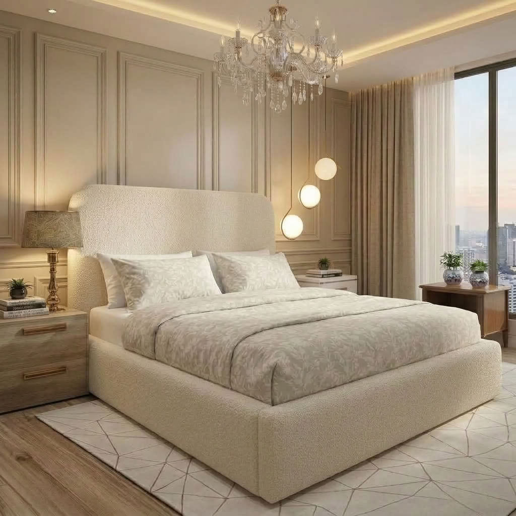 2026 Toronto Cream Bouclé bed