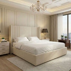 Elara Cream Upholstered Ottoman Storage Bed
